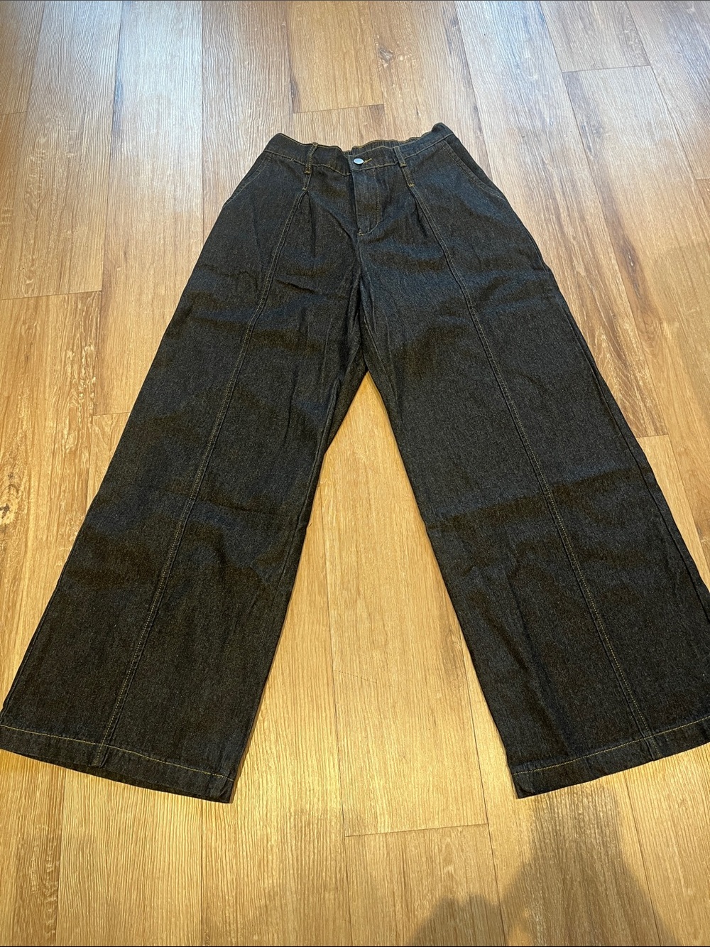 Commense Black Wide-Leg Flare Jeans